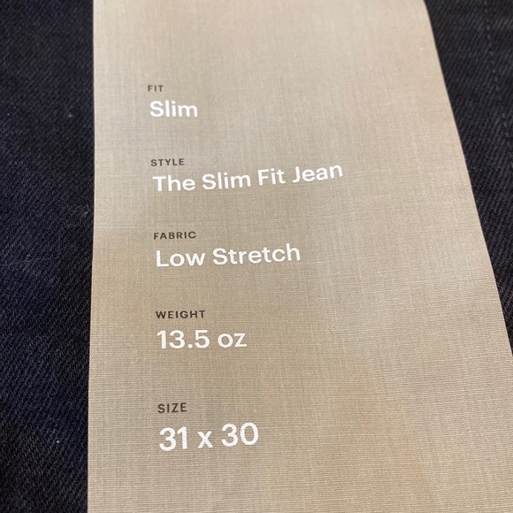 Everlane The Slim Fit Jean NWT 31x30 Black Low Stretch Denim Casual Grunge Goth - Picture 6 of 15